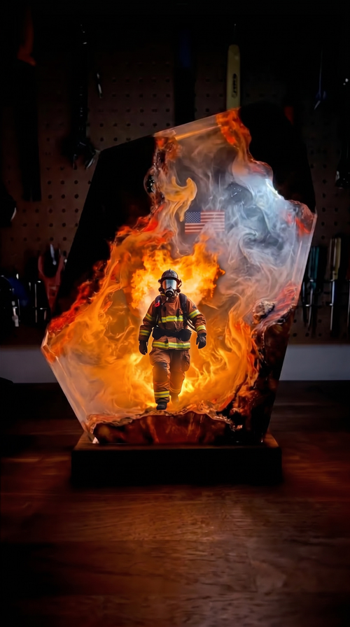 BlazeLamps™ Firefighter Resin lamps