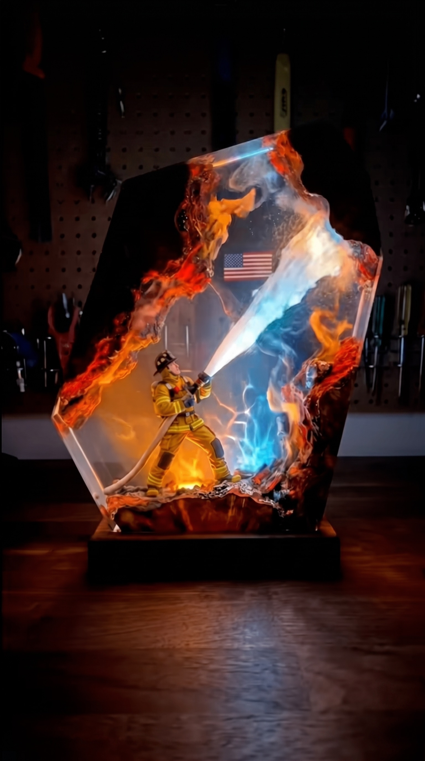 BlazeLamps™ Firefighter Resin lamps