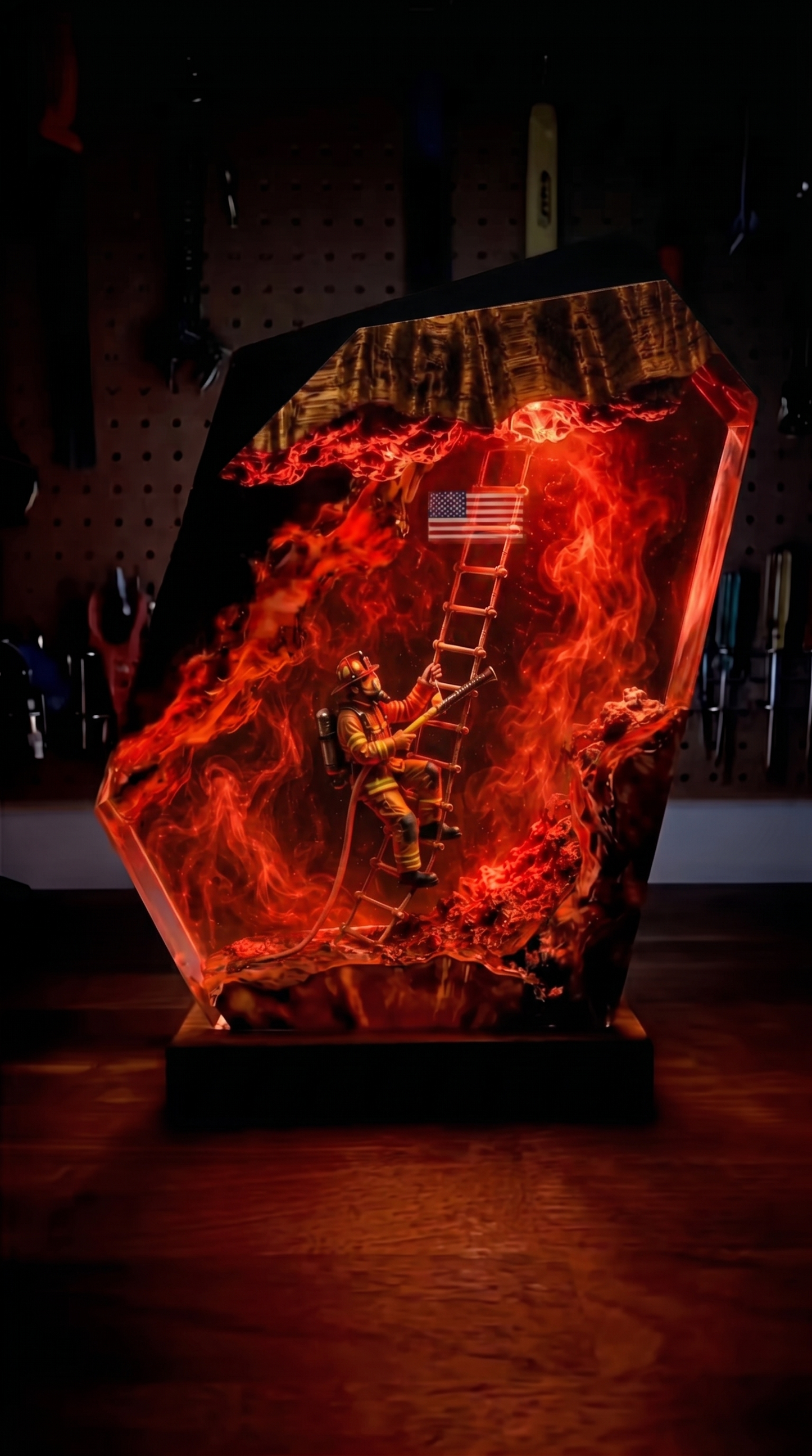 BlazeLamps™ Firefighter Resin lamps